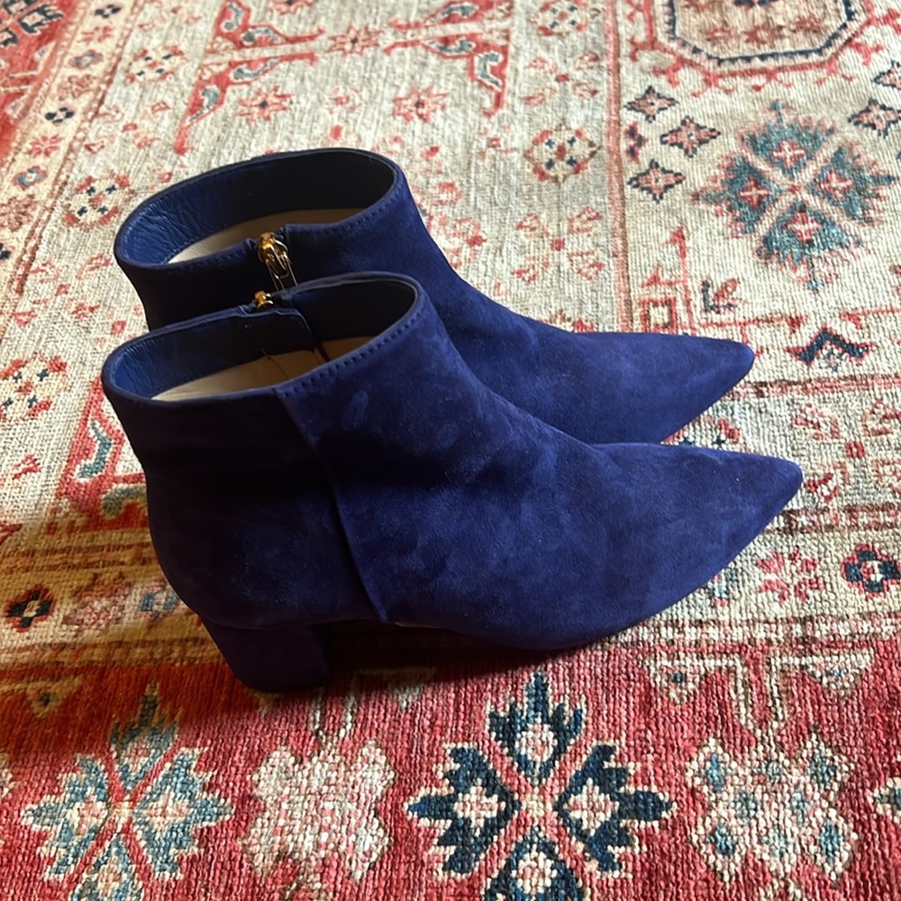 L’agence Jeanne blue suede boots NEW